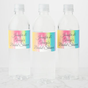 Elegante Regenbogen-Personalisierte Lesbische Brau Wasserflaschenetikett