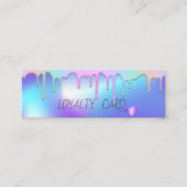 Elegante Regenbogen-Tropfen Herz, Holografie Treuekarte (Vorderseite)