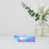 Elegante Regenbogen-Tropfen Herz, Holografie Treuekarte (Stehend Vorderseite)