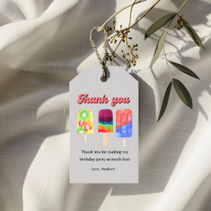 Elegante Regenbogeneis Pop Babydusche Danke Geschenkanhänger