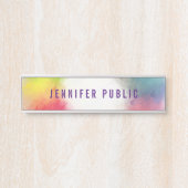 Elegante Regenbogenfarben - farbenfrohe, trendige, Türschild (Vorderseite )