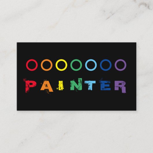 Elegante, regenbogenfarbene Punkte Visitenkarte (Vorderseite)