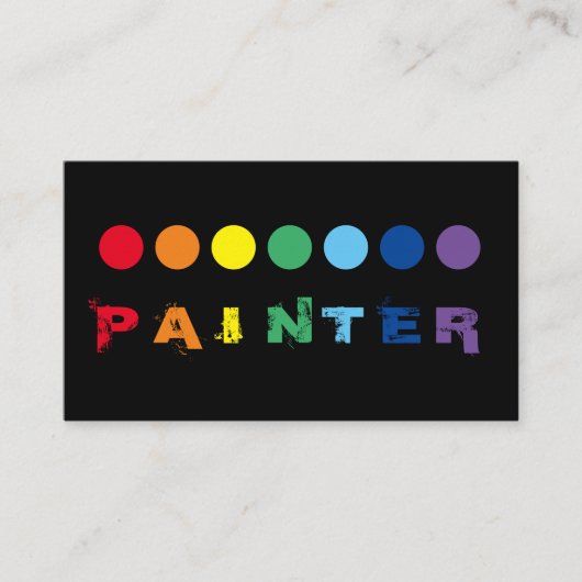 Elegante, regenbogenfarbene Punkte Visitenkarte (Vorderseite)