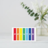 Elegante, regenbogenfarbene Quadrate Visitenkarte (Stehend Vorderseite)