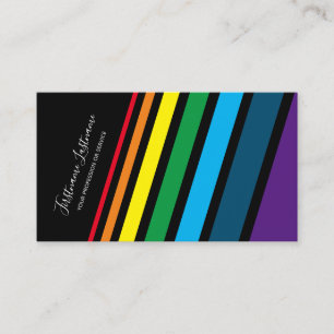 Elegante Regenbogenfarbenstreifen auf edlem Schwar Visitenkarte