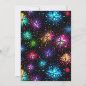 Elegante Regenbogenfeuerwerke gestalten Silvester Einladung (Rückseite)