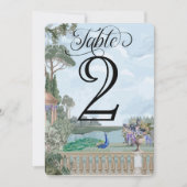 Elegante Regency Era Garden Wedding Tischnummer (Vorderseite)