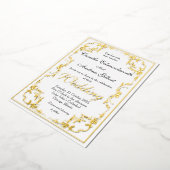 Elegante Regency Gold Verziert Border Wedding Folieneinladung (Gedreht)