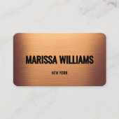 Elegante reiche Copper Gold Moderne Visitenkarte (Vorderseite)