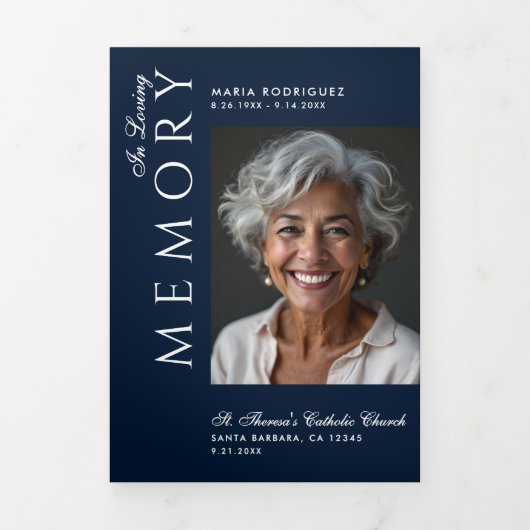 Elegante Reihenfolge der Dienstverpflichtung 6-Fot Dreifach-gefaltete Programmkarte (Cover)