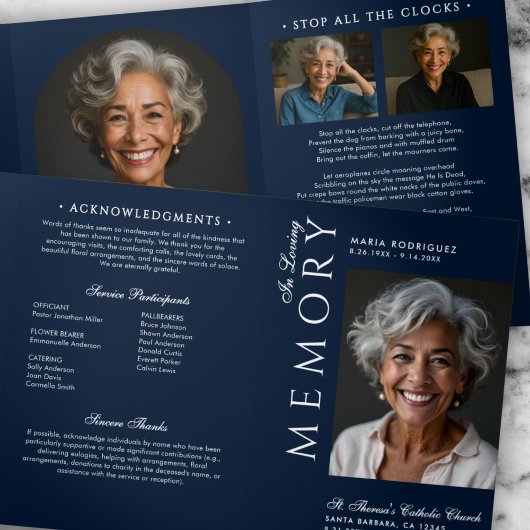 Elegante Reihenfolge der Dienstverpflichtung 6-Fot Dreifach-gefaltete Programmkarte