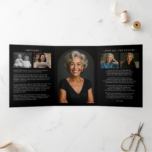 Elegante Reihenfolge der Dienstverpflichtung 6-Fot Dreifach-gefaltete Programmkarte (Innenseite)