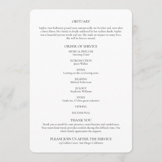 Elegante Reihenfolge des Skript-Fotos Programm (Rückseite)