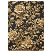 Elegante Reimagined: Die Schwarz-Gold-Blume Klemmbrett (Rückseite)