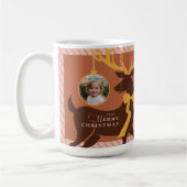 Elegante Reindeer 3 Foto Collage Weihnachten Kaffeetasse (Links)