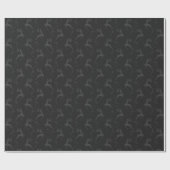 Elegante Reindeer Black Monotone Geschenkpapier (Flach)