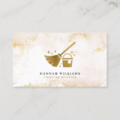 Elegante Reinigung von Goldmarmor Visitenkarte (Vorderseite)