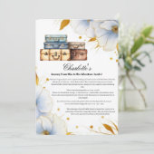 Elegante Reise von Miss nach Brautparty Einladung (Stehend Vorderseite)