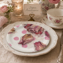 Elegante Reit-Rose Pappteller