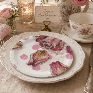 Elegante Reit-Rose Pappteller