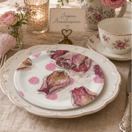 Elegante Reit-Rose  Pappteller