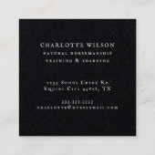 Elegante Reiten Quadratische Visitenkarte (Rückseite)