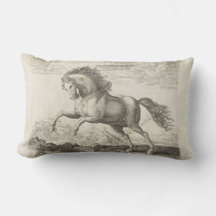 Elegante Reitsport-Illustration eines Vintage-Pfer Lendenkissen