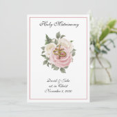 Elegante, religiös-katholische Hochzeiten-Rose Einladung (Stehend Vorderseite)