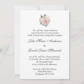 Elegante, religiös-katholische Hochzeiten-Rose Einladung (Rückseite)