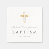 Elegante religiöse Cross Boy-Taufe Serviette (Vorderseite)