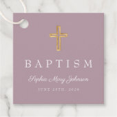 Elegante religiöse Cross Lila Script-Taufe Geschenkanhänger (Vorderseite)