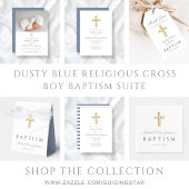 Elegante religiöse Dusty Blue Cross Taufe Geschenkanhänger