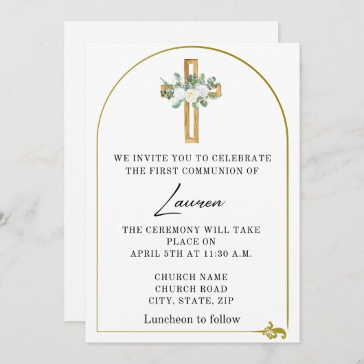 Elegante religiöse Einladung (Vorne/Hinten)