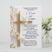 Elegante, religiöse Flat Wedding Einladung (Stehend Vorderseite)