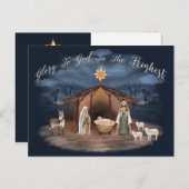 Elegante religiöse Geburt Christlich Feiertagspostkarte (Vorne/Hinten)