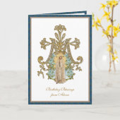 Elegante Religiöse Jungfrau Mary Fatima Card Karte (Gelbe Blume)
