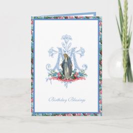 Elegante Religiöse Jungfrau Mary Floral Card Karte