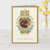 Elegante religiöse katholische Mary Joseph Wedding Karte (Gelbe Blume)