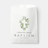 Elegante religiöse Kreuzbotanische Taufe Geschenktütchen (Vorderseite)