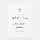 Elegante religiöse Taufe Willkommen Acrylschild (Vorderseite)