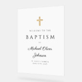 Elegante religiöse Taufe Willkommen Acrylschild (Winkel)