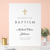 Elegante religiöse Taufe Willkommen Acrylschild (Hochzeit)