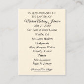 Elegante religiöse Taufkirche Heilige Karte (Rückseite)