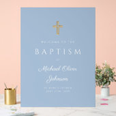 Elegante Religious Blue Baby Boy Baptisse Willkomm Acrylschild (Hochzeit)