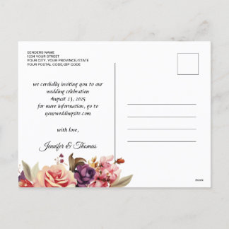 Elegante Renaissance Floral Save the Date Postkart Feiertagspostkarte