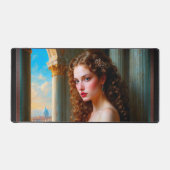 Elegante Renaissance-Frau in grünem Kleid Schreibtischunterlage (Vorderseite)