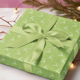 Elegante Rentier Light Green Monotone Weihnachten Geschenkpapier