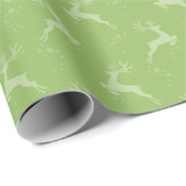 Elegante Rentier Light Green Monotone Weihnachten Geschenkpapier (Rolleneckpunkt)