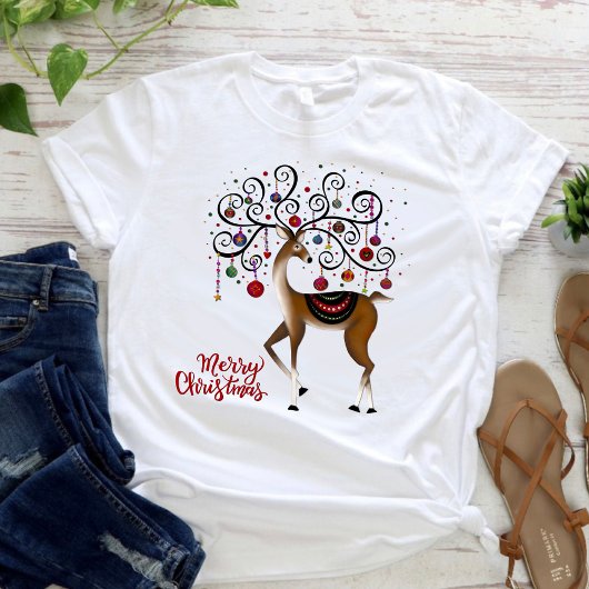 Elegante Rentier Ornamente Weihnachten T-Shirt