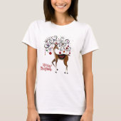 Elegante Rentier Ornamente Weihnachten T-Shirt (Vorderseite)